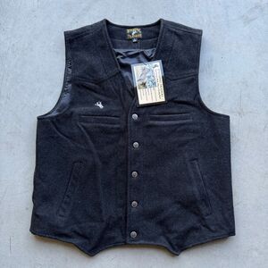 NWT Wyoming Traders Mens L Black Wyoming Virgin Wool Cowboy Ranch Wear Vest